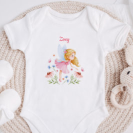 Personalized Baby Girl Fairy Bodysuit Baby Strampler