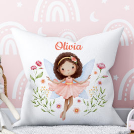 Personalized Baby Girl Pillow With A Fairy Print Kissen