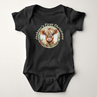 Personalized “Baby’s First Christmas” Baby Highlan Strampler
