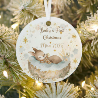 Personalized Baby’s First Christmas Keepsake Ornament Aus Metall