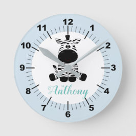 Personalized Baby Zebra Square Wall Clock Runde Wanduhr