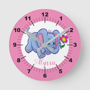 Personalized Baby Zebra Square Wall Clock Runde Wanduhr
