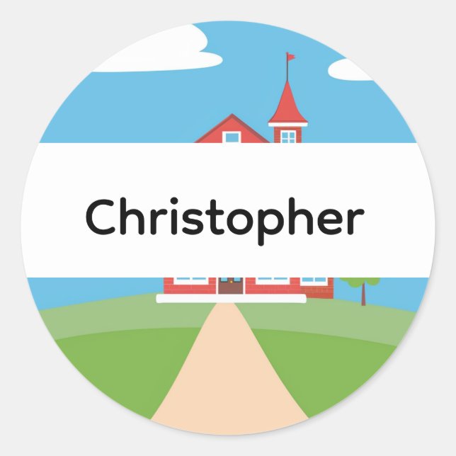 Personalized Back to School Building Name Stickers (Vorderseite)