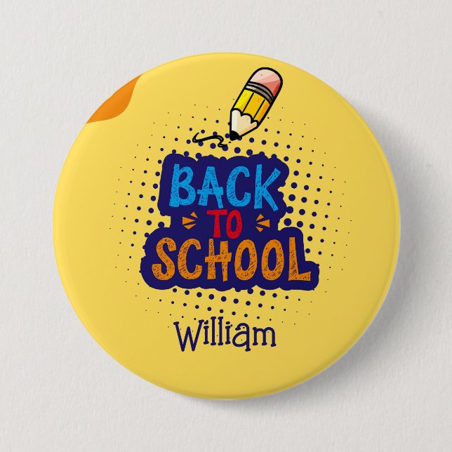 Personalized "Back To School" Fun Doodle Button (Vorderseite)