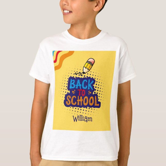 Personalized "Back To School" Fun Doodle T-Shirt (Vorderseite)