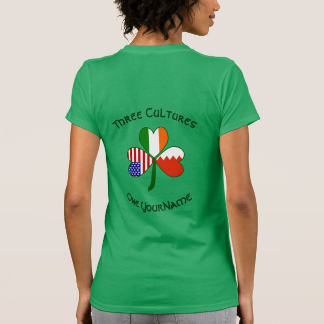Personalized Bahrain Ireland USA Shamrock Women's T-Shirt (Rückseite)