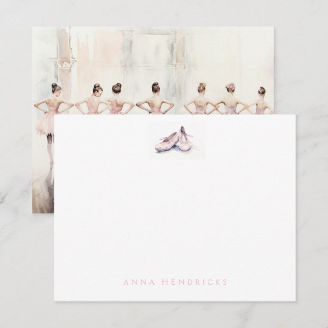 Personalized Ballet Thank You Note Card Stationery Mitteilungskarte (Vorne/Hinten)