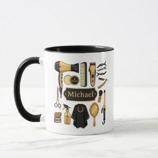 ​Personalized Barber Tools Custom Name Coffee Mug Tasse