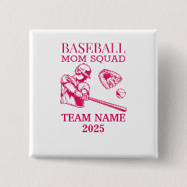 Personalized baseball mom  button