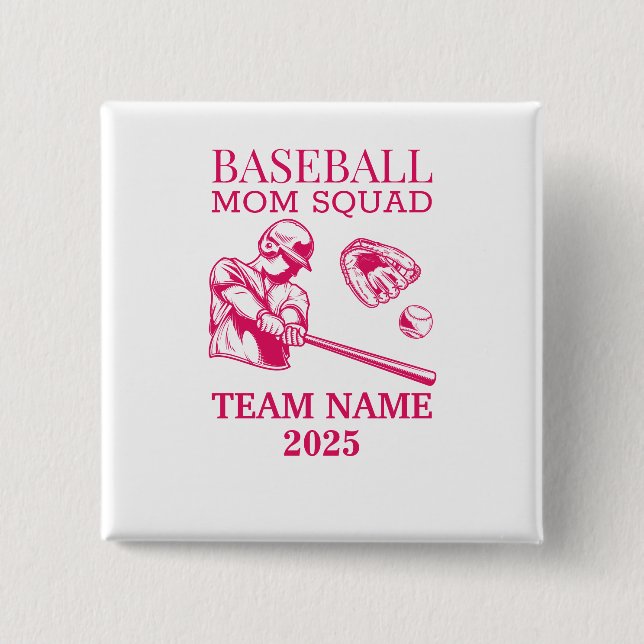 Personalized baseball mom  button (Vorderseite)