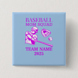 Personalized baseball mom  button