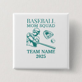 Personalized baseball mom  button