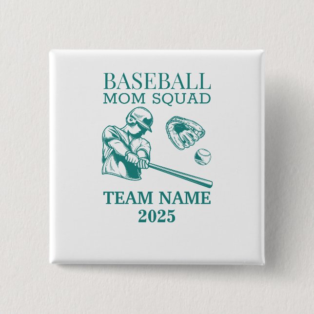 Personalized baseball mom  button (Vorderseite)
