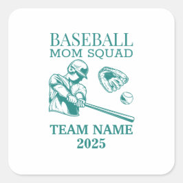 Personalized baseball mom  quadratischer aufkleber