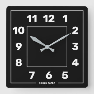 Personalized Basic Black Square Wall Clock Quadratische Wanduhr
