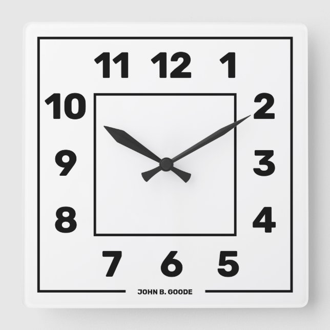 Personalized Basic White  Quadratische Wanduhr (Vorderseite)