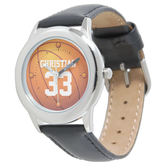 Personalized Basketball Armbanduhr (Schrägansicht)