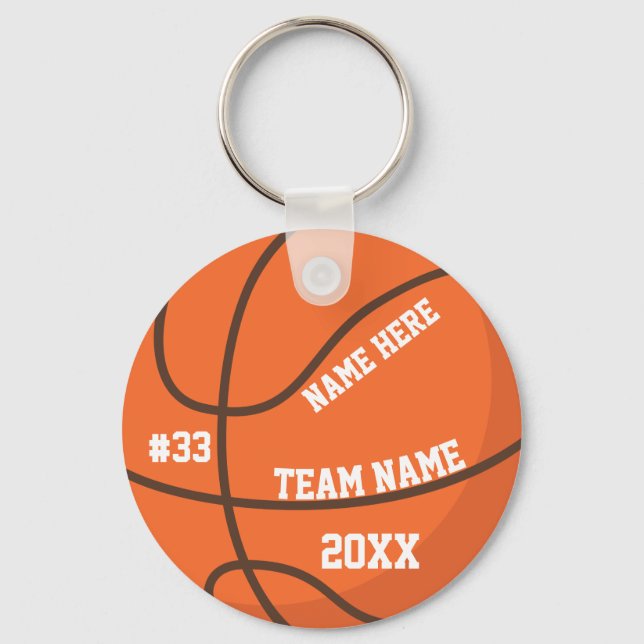 Personalized Basketball Keychain Team Player Schlüsselanhänger (Vorderseite)