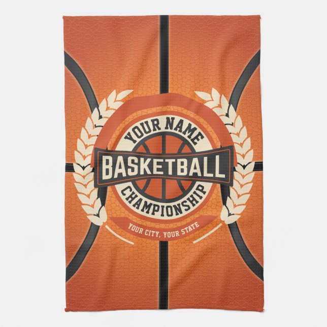 Personalized Basketball Team Player Custom Athlete Geschirrtuch (Vertikal)