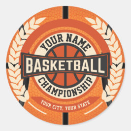 Personalized Basketball Team Player Custom Athlete Runder Aufkleber