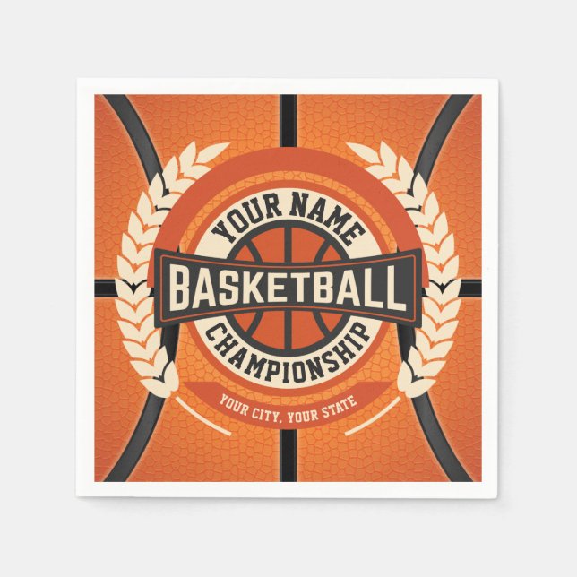 Personalized Basketball Team Player Custom Athlete Serviette (Vorderseite)