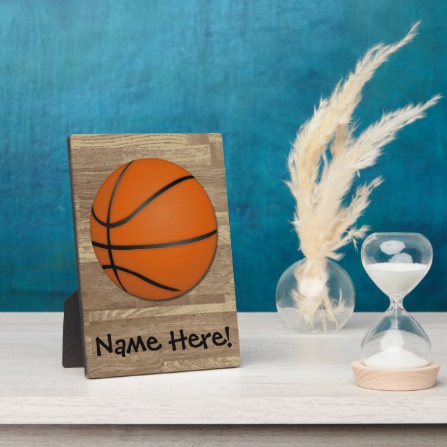 Personalized Basketball Wood Floor Fotoplatte (Seite)