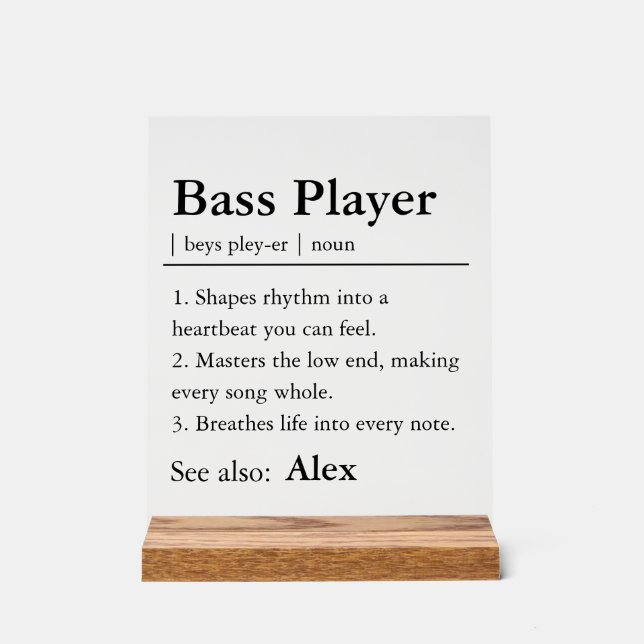 Personalized Bass Player Definition (Recto)