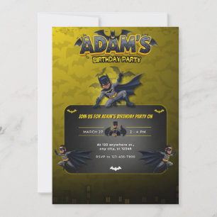 Personalized Batman Birthday Invitation 