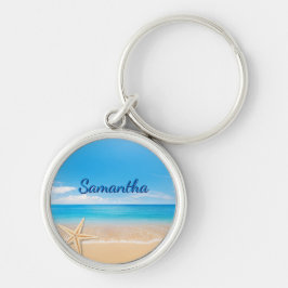 Personalized Beach Keychain | Ocean Name Keychain Schlüsselanhänger