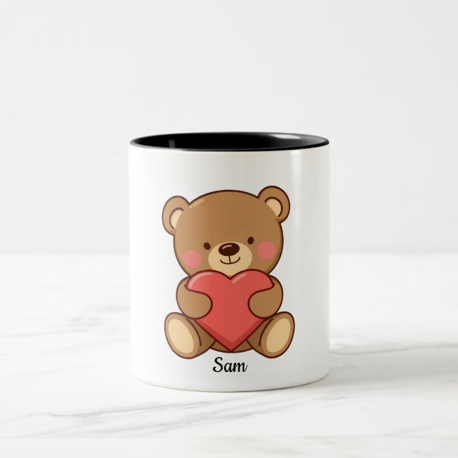 Personalized Bear Valentine Mug for Kids (Centre)