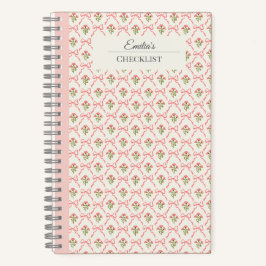 Personalized beautiful classic botanical pink notizbuch
