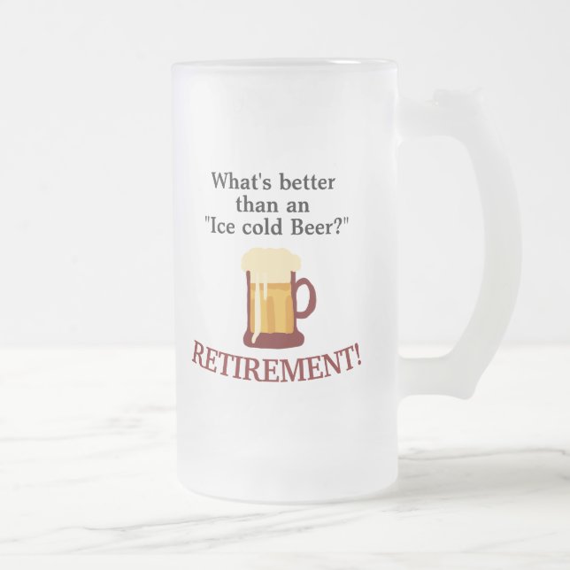 Personalized Beer Lovers Retirement  Mattglas Bierglas (Rechts)