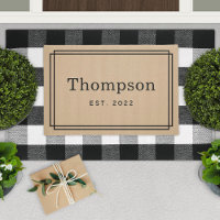 Personalized Beige Family Last Name Monogram