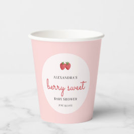 Personalized Berry Sweet Strawberry Baby Shower Pappbecher
