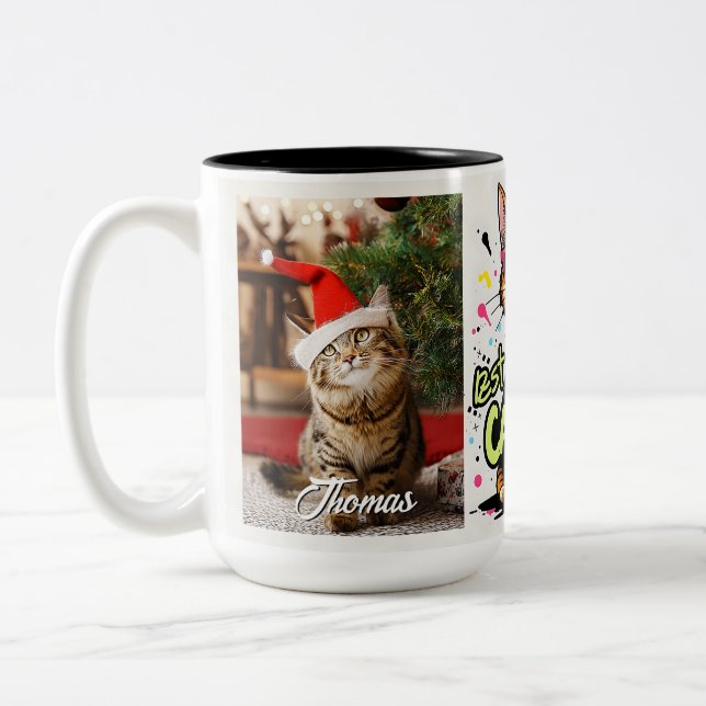 Personalized Best Cat Dad Ever - fathers day mugs (Gauche)
