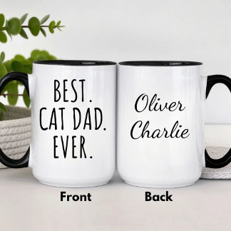 Personalized Best Cat Dad Ever Tasse