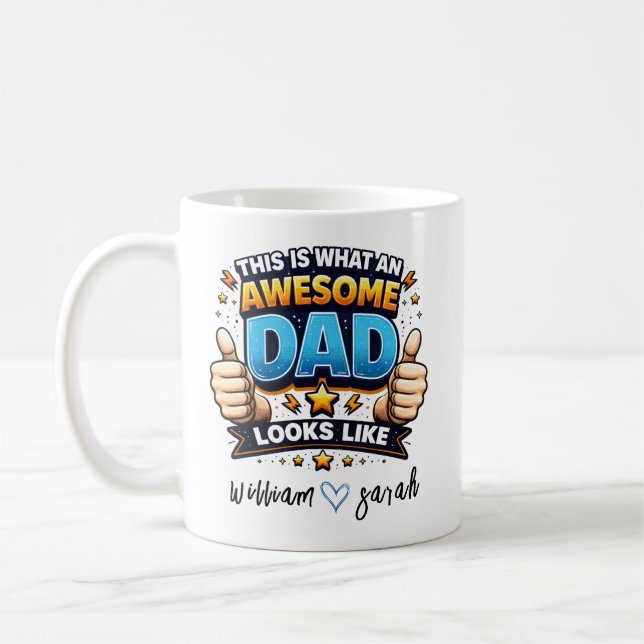 Personalized Best Daddy Ever | Custom Father’s Day Kaffeetasse (Links)