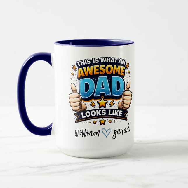Personalized Best Daddy Ever | Custom Father’s Day Tasse (Links)