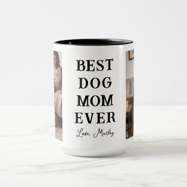 Personalized Best Dog Mom 2 Photo | Mother’s Day Tasse (Zentrum)