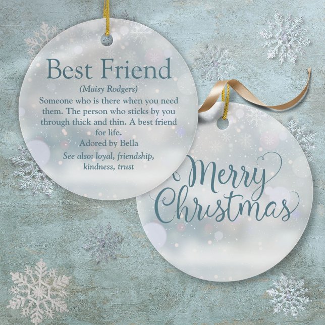 Personalized Best Friend Definition Christmas Keramik Ornament (Personalized Best Friend Definition Christmas Ceramic Ornament)