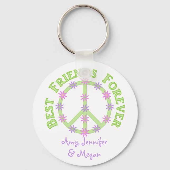 Personalized Best Friends Forever Keychain Schlüsselanhänger (Vorderseite)