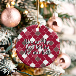 Personalized Best Kid Keramik Ornament
