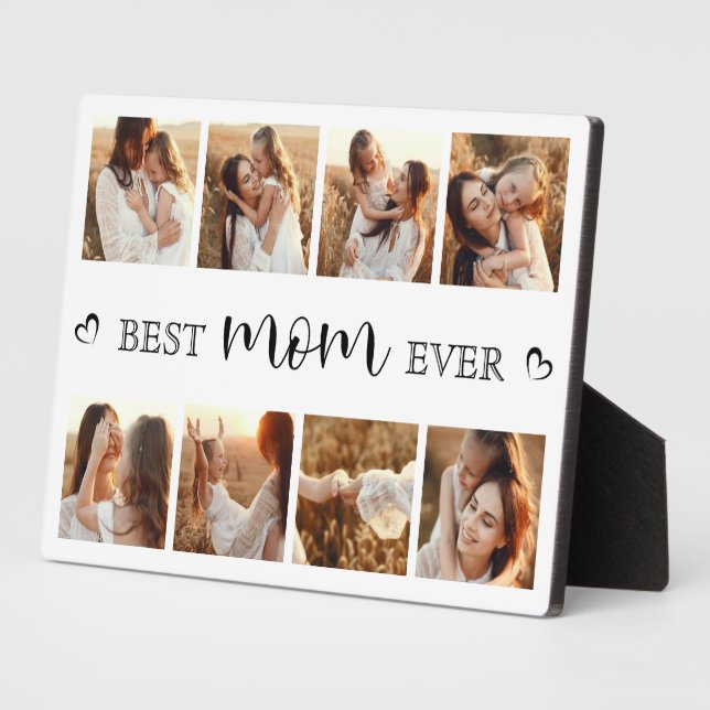 Personalized Best Mom Ever Family Photo Collage Fotoplatte (Seite)