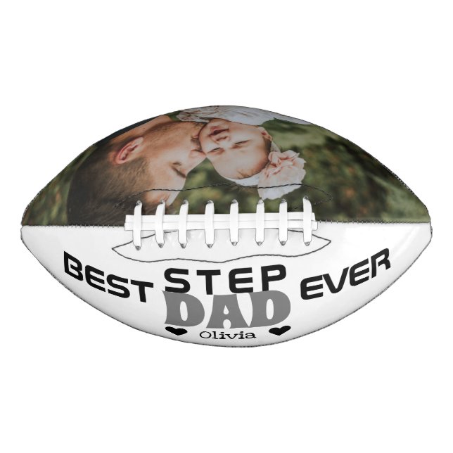 Personalized Best Step Dad Ever Custom Photo Football (Vorderseite)
