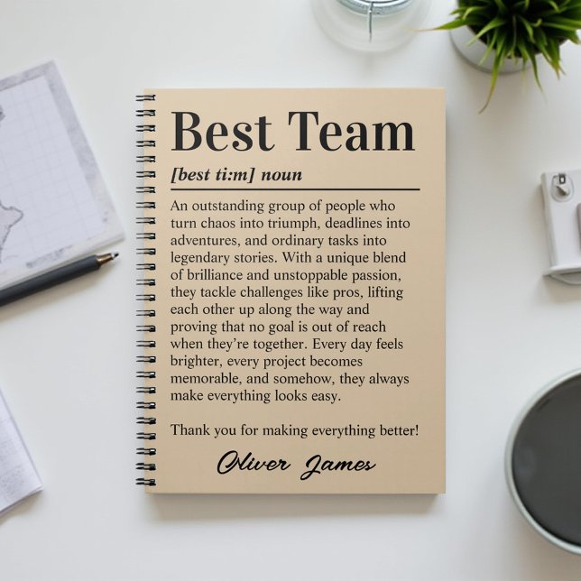 Personalized Best Team Appreciation Corporate Gift Notizblock (Von Creator hochgeladen)