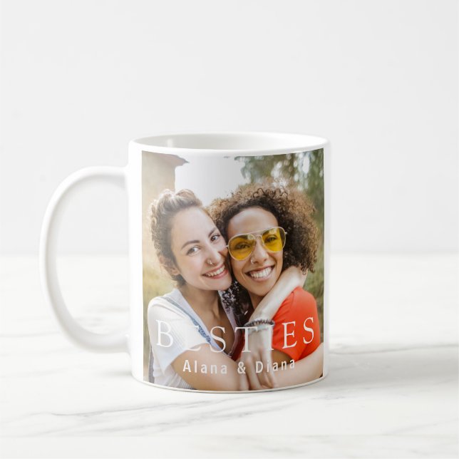 Personalized Besties Mug with Names and Photo Kaffeetasse (Links)