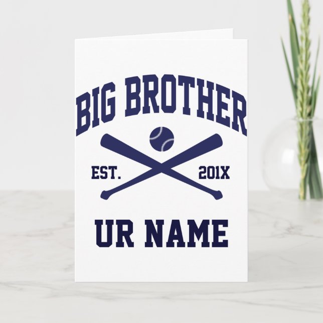 Personalized Big Brother Baseball T Shirt  Karte (Vorderseite)