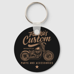 Personalized Biker Custom Bobber Motorcycle Garage Schlüsselanhänger