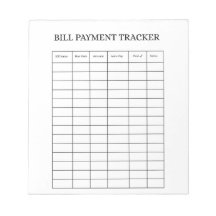 Personalized Bill Payment Tracker Notepad