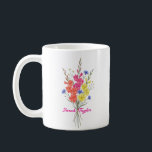 Personalized Birth Flower Gladiolus Custom Kaffeetasse<br><div class="desc">Celebrate a special connection with our Watercolor Birth Flower Personalized Mug. Featuring a floral illustration that represents the unique beauty of their birth month, this mug blends artistic flair with everyday functionality. The soft, ethereal watercolor textures pop against the crisp ceramic, creating a piece that feels more like a work...</div>